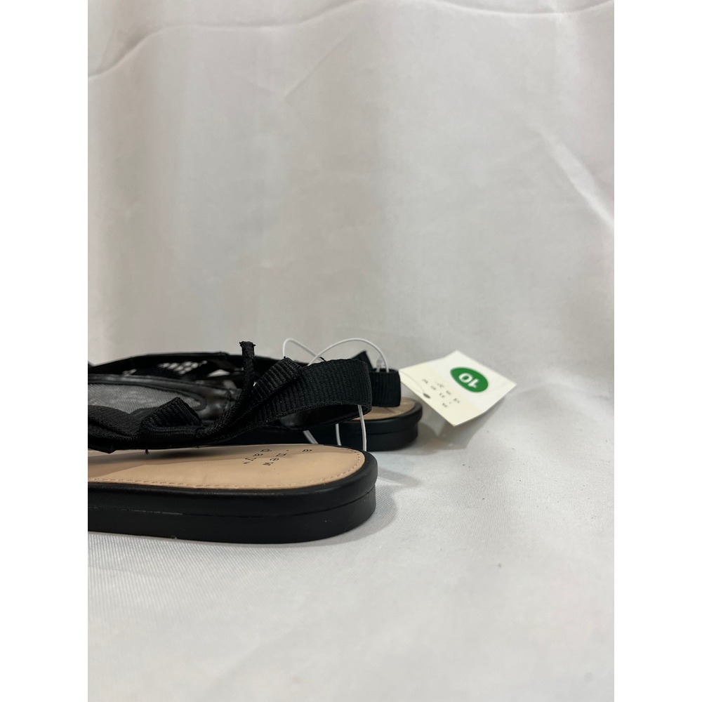 A New Day Womens Black Lace Slingback Flats Pointed Toe Bow Detail Size 10 NEW - Picture 3 of 6